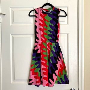 Nooworks Static Colorful Fit and Flare Party Dress